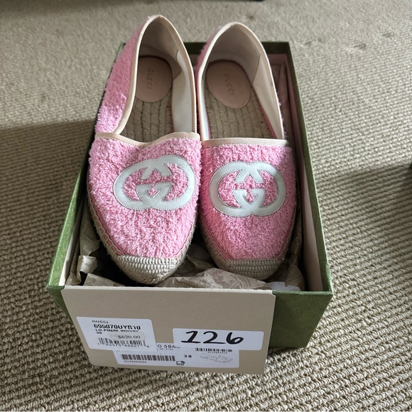 Gucci Pink Espadrilles with Double G Emblem - Picture 1 of 6